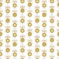 Vector seamless pattern with gold Christmas balls on white background. Royalty Free Stock Photo